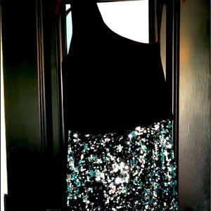 Black cold shoulder party dress